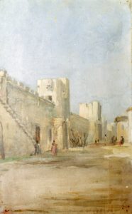 A view of Aigues-Mortes, oil by Jeanne Busquet