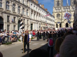 2018 Joan of Arc festivities of Orléans (Loriet, France) : commemorative procession : Kevrenn Orleans bagad